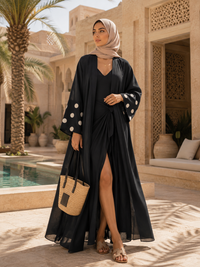 Sama Cloud Embroidered Open Abaya