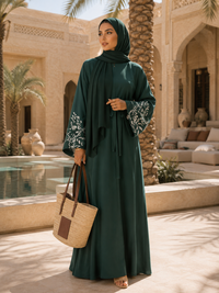 Zahra Leaf Embroidered Abaya