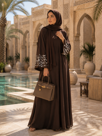 Zahra Leaf Embroidered Abaya