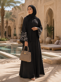 Zahra Leaf Embroidered Abaya