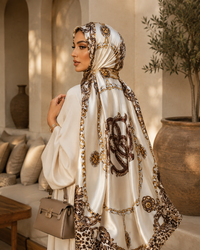 Zainab Leopard Satin Scarf