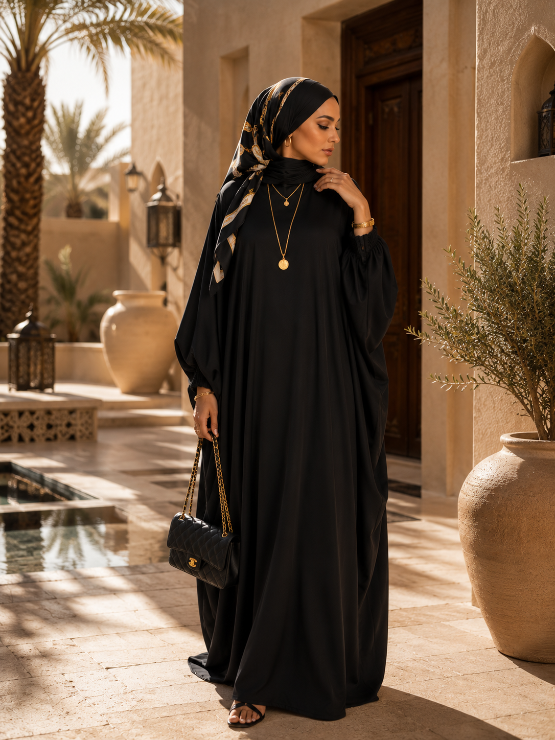 Farah Bat-Sleeve Sheer Robe
