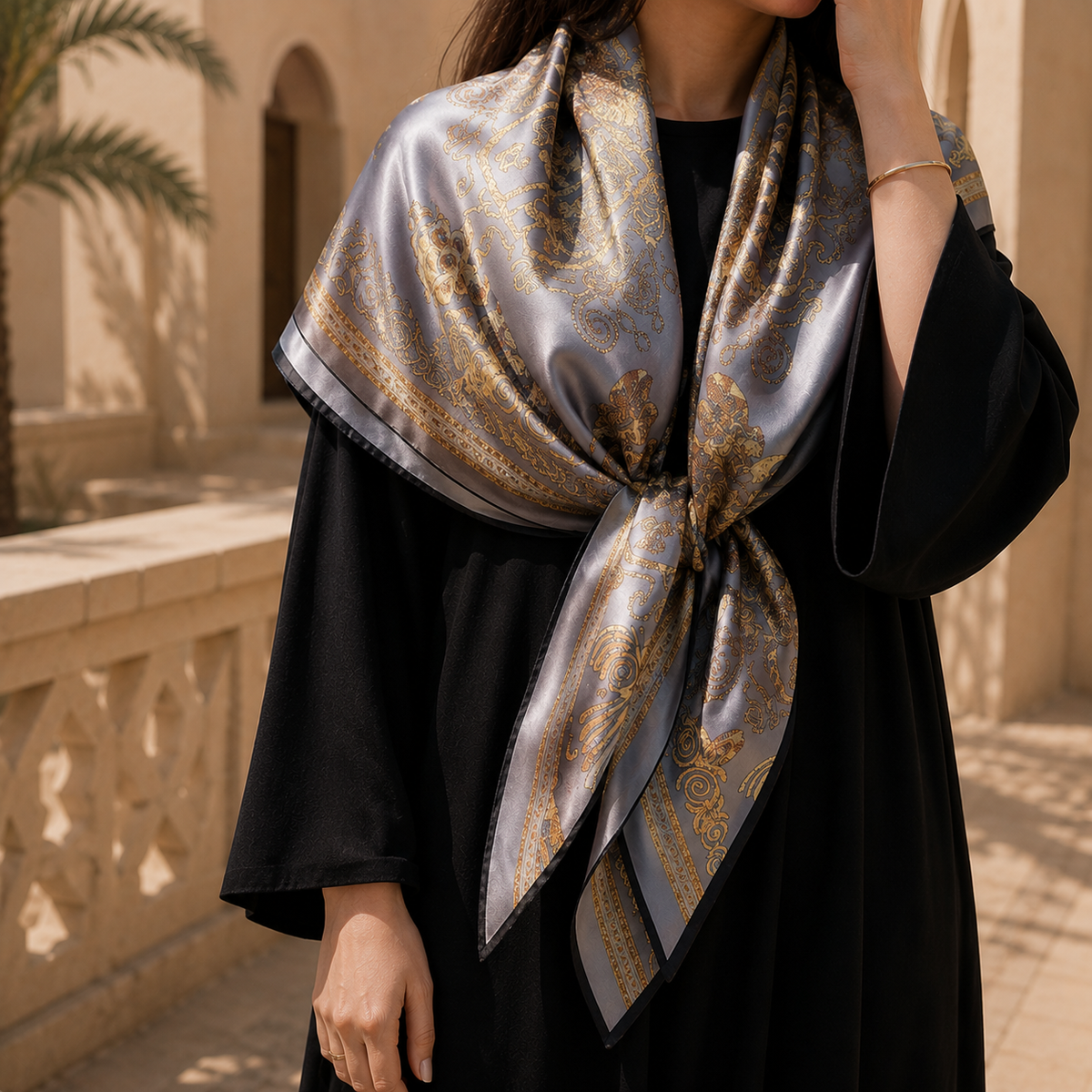 Ghada Silk Wrap Scarf