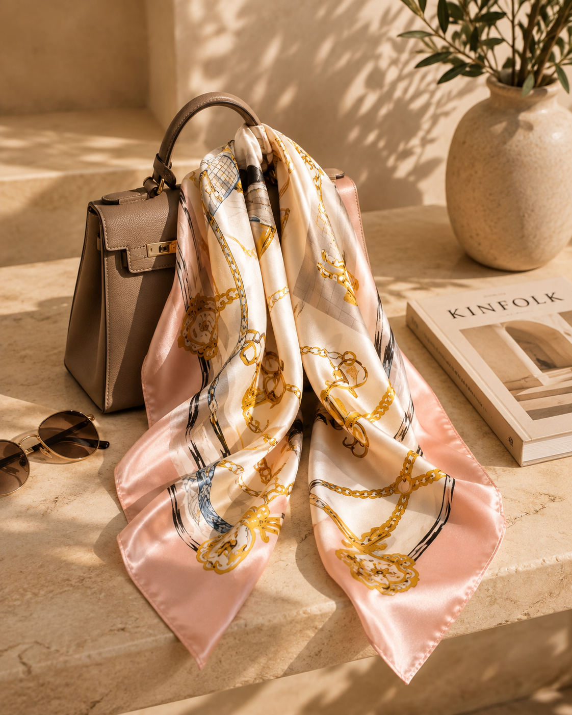 Huda Silk Square Scarf