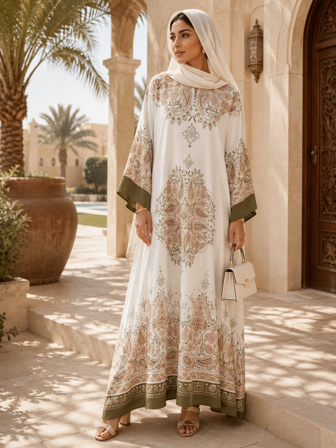 Fatima Floral Abaya Dress