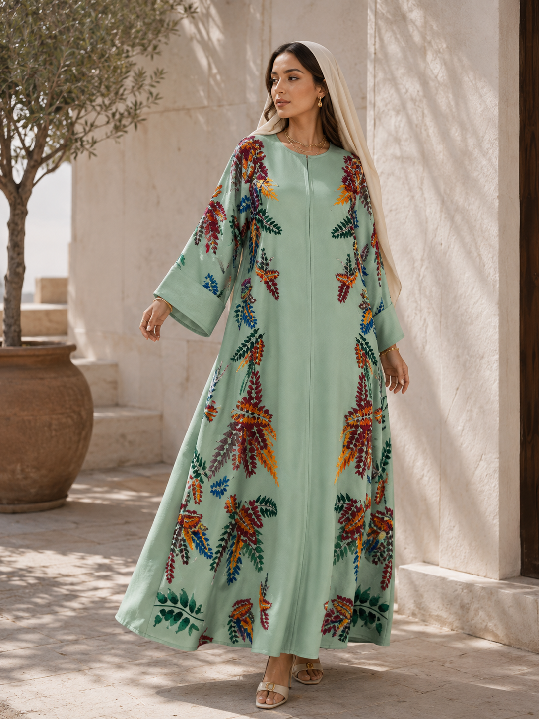Mariam Floral Abaya Dress