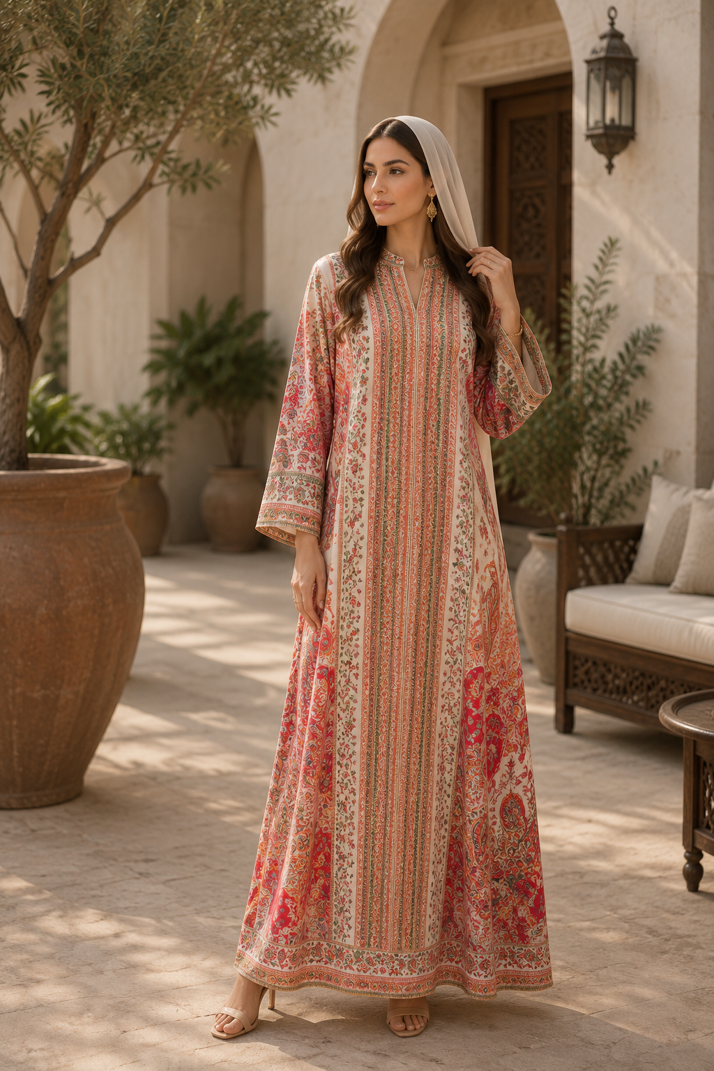 Zena Printed Pullover Abaya