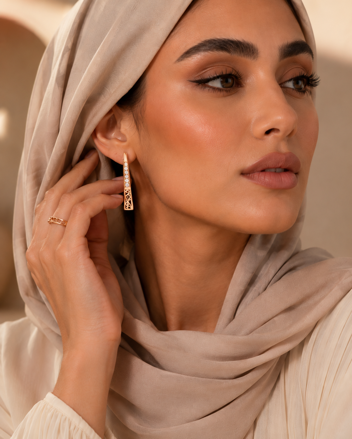 Sireen Geometric Zircon Earrings