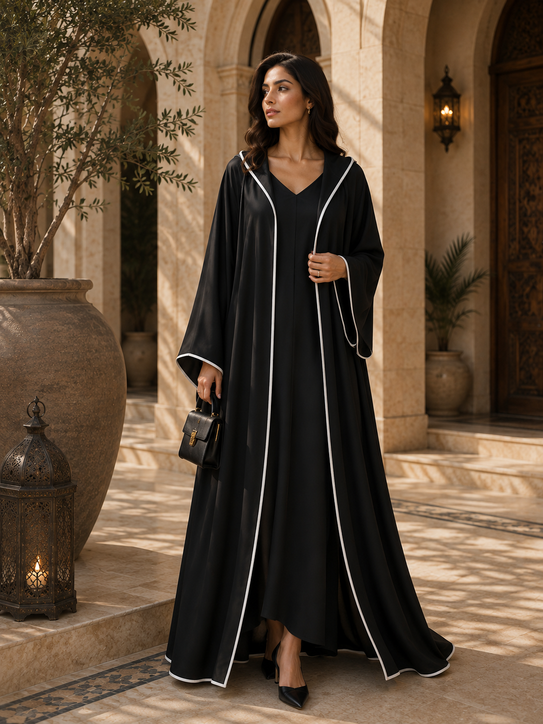 Amani Striped Batwing Abaya