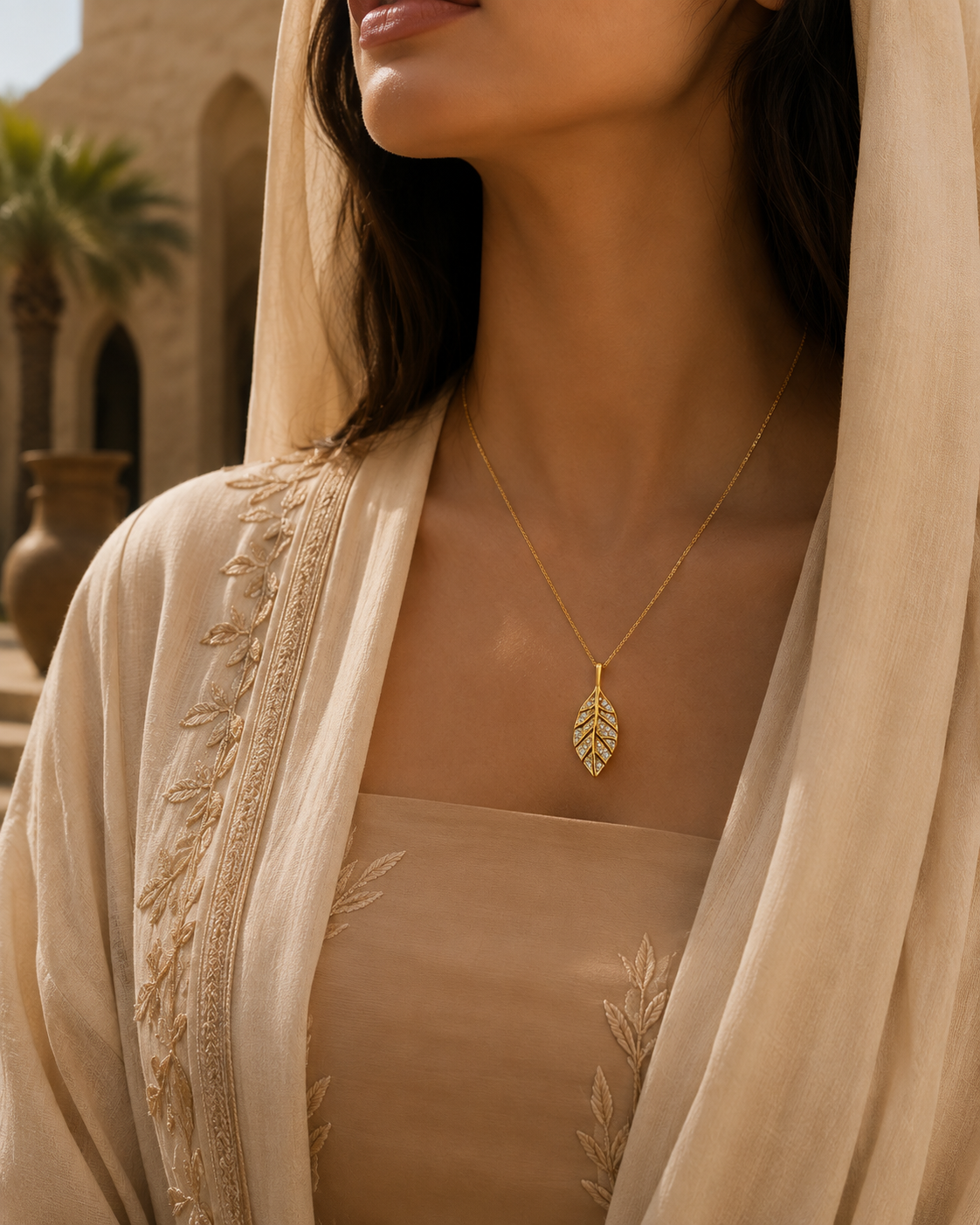 Laila Leaf Sterling Silver Necklace