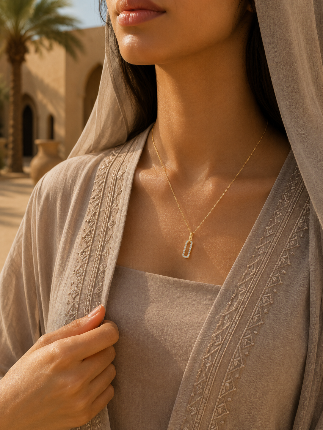 Hana Geometric Silver Necklace