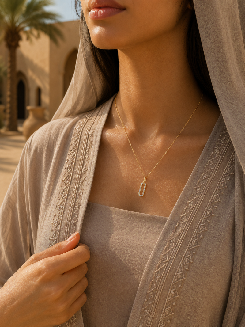 Hana Geometric Silver Necklace