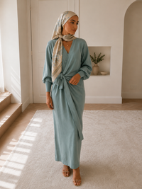 Mona V-Neck Robe Dress