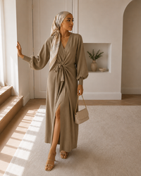 Mona V-Neck Robe Dress