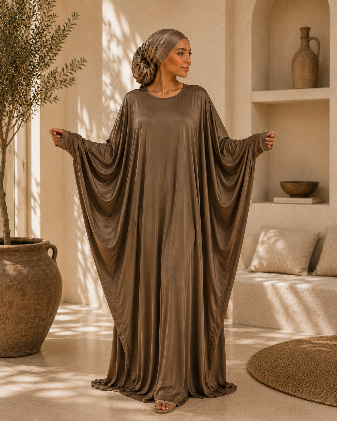 Dalia Bat-Sleeve Casual Dress