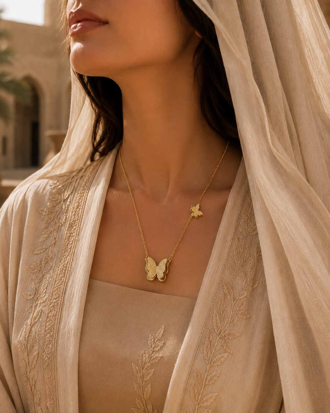 Zara Double Butterfly Necklace