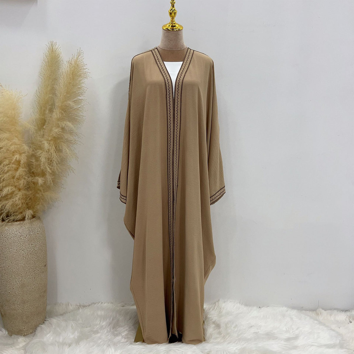 Nadia Embroidered Lace Robe Dress